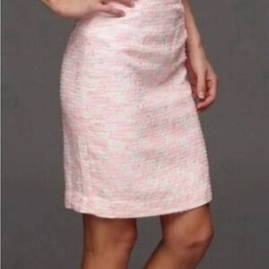 Lilly Pulitzer Gerbera Sparkle Pink Lurex Boucle Pencil Skirt - Sized 2 Lined